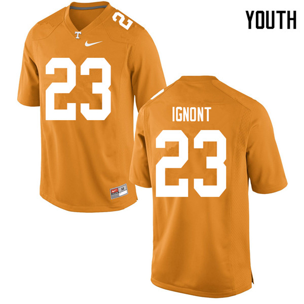 Youth #23 Will Ignont Tennessee Volunteers College Football Jerseys Sale-Orange